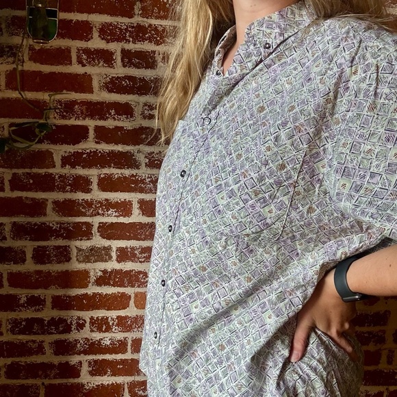 Claiborne men’s multi color retro casual button down - Picture 8 of 8